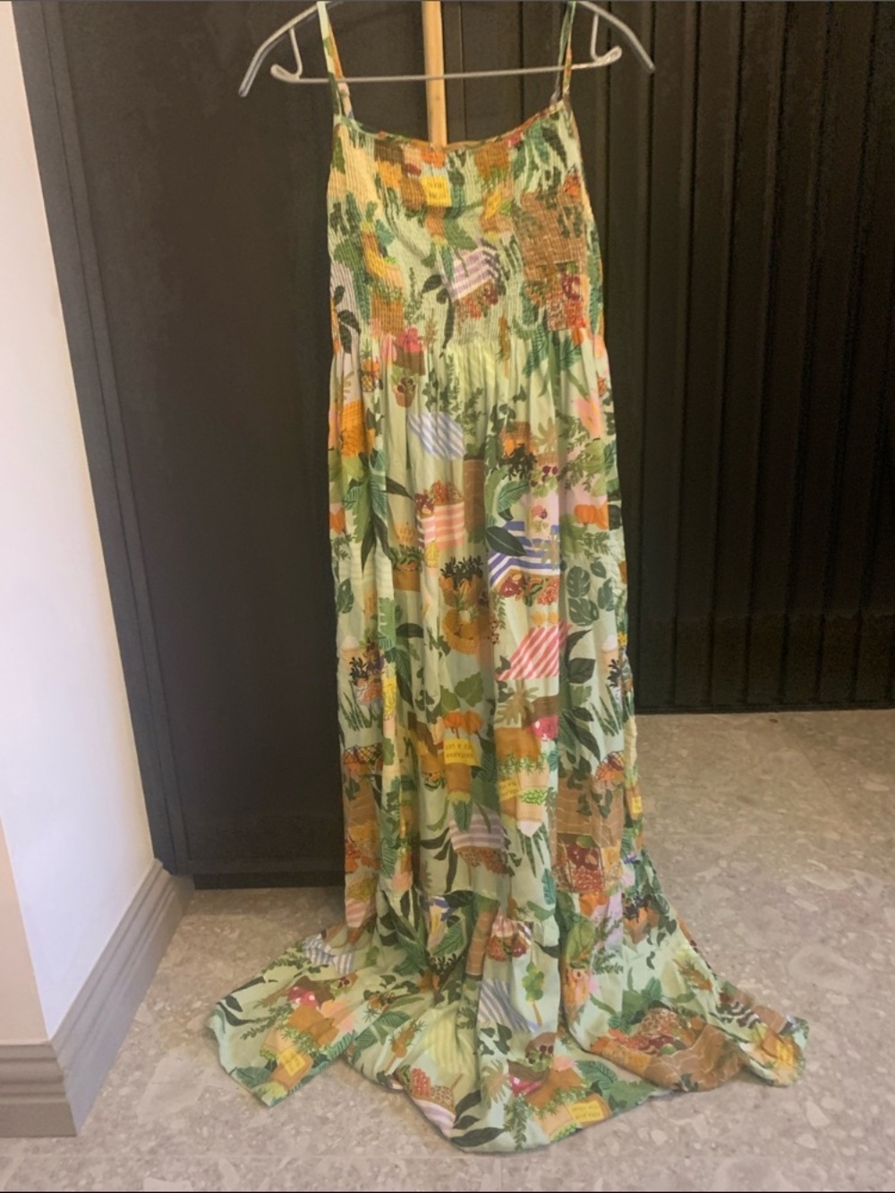 Maxi summer dress with adjustable straps